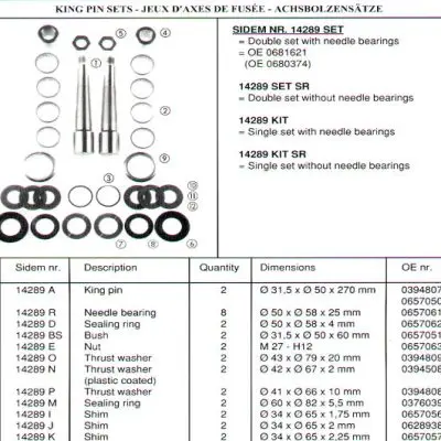 Druklager Fusee Voor DAF 2100 2500