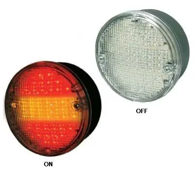 LED Achterlicht Rond 140mm 12-24v Blank Glas