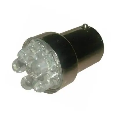 LED Lamp 24v Ba15s Wit  6 LEDS 20 Ma