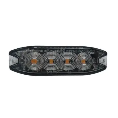 LED Flitslamp 12-24v Ip67 4 LEDS Emc Oranje