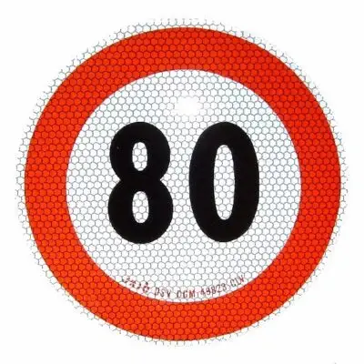 Sticker 80 Km Italie Max.snelheid Europa
