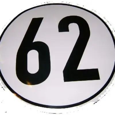 Sticker 62km Duitsland 200mm
