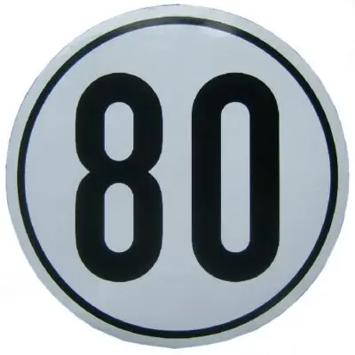 Sticker 80km Duitsland