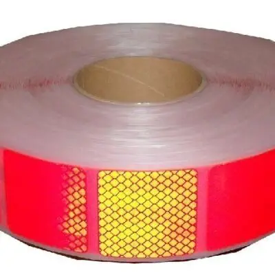 Reflectie Tape Blokjes 5x5cm Rood 12.5mtr.ece 104