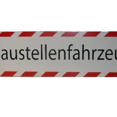 Bord Baustellenfahrzeug Rood Wit 800x195mm