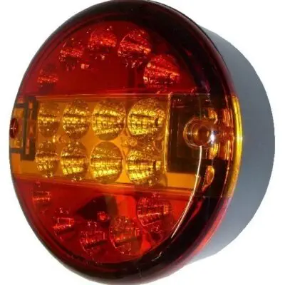 LED Achterlicht Rond 140mm 12-24v Rood-oranje-rood