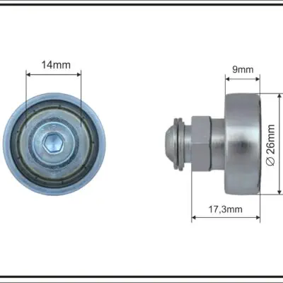 Lager Schmitz Schuifdak Met Schroefdraad 26x6x9 Mm