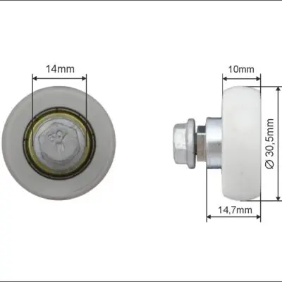 Lager Schuifdak Met Schroefdraad 31x10mm