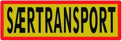 Bord Saertransport 900x300mm Geel Rood