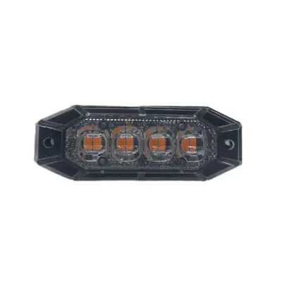 LED Flitslamp 12-24v Ip69k 8 LEDS Emc Oranje 97x35x15mm