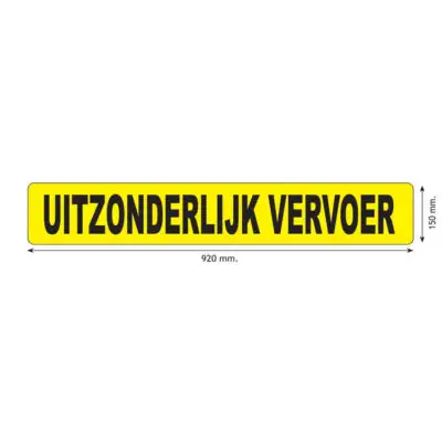 Bord Uitzonderlijk Vervoer Geel  920x150mm